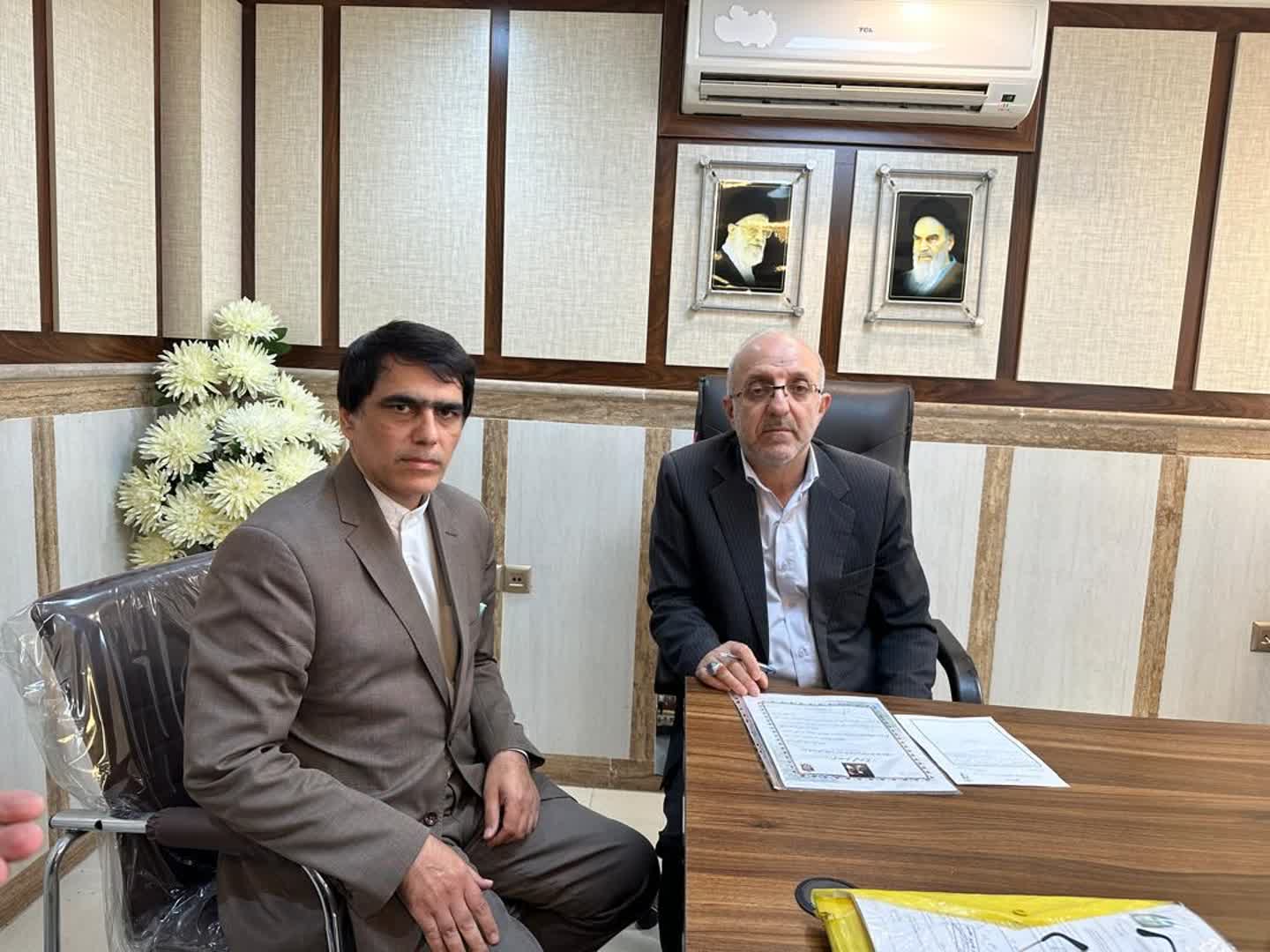 دیدار آقای ابراهیم زاده مدیر خادمیاران استان گیلان با مدیر کل بنیاد شهید استان گیلان