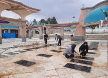 برگزاری زيارت عاشورا و غباررویی مزار شهدا توسط اعضای محترم خادمیاران شهدا استان خراسان شمالی