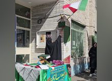 نواخته شدن زنگ ایثار و شهادت در دبیرستان خواجه رشید تبریز توسط مدیر خادمیاران شهدای آذربایجان شرقی